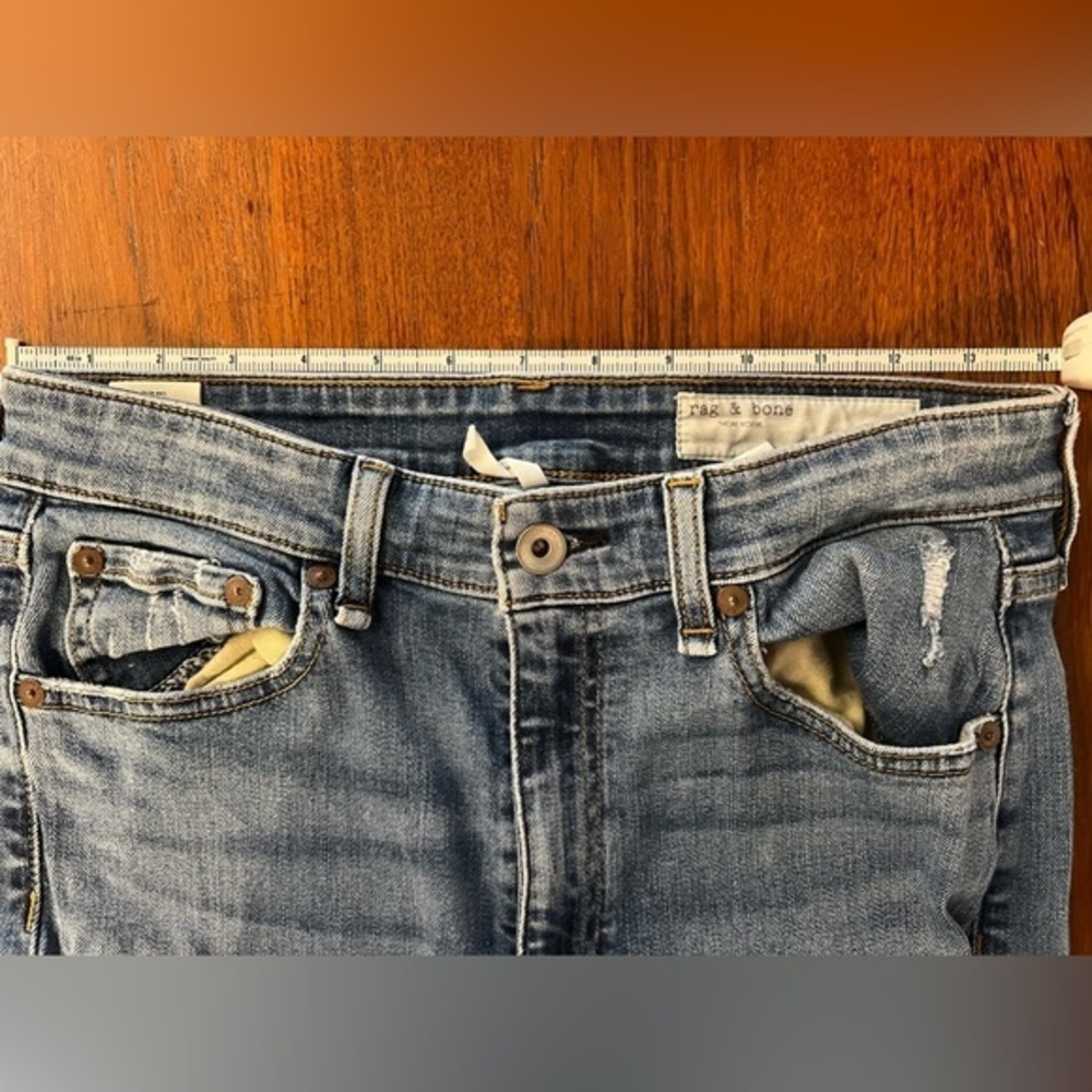 Rag & Bone 28 High Rise Skinny Ankle West Marin Classic Blue Denim Jeans - Picture 12 of 14